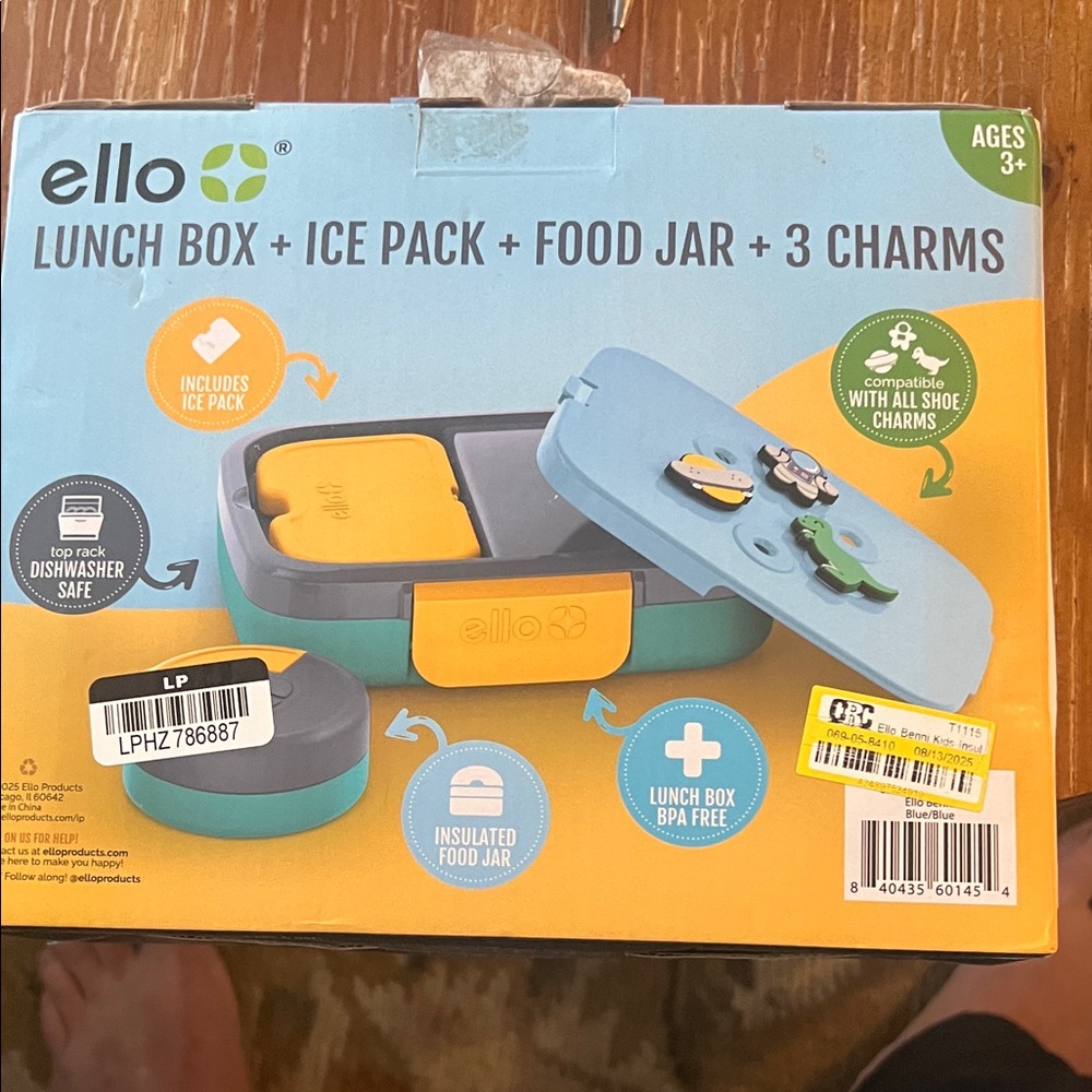 Ello Lunch Box with Ice Pack and Charms